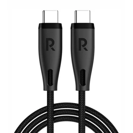 راف باور كابل  60 واط C-C 1.2 متر  3 أمبير USB2.0 ,اسود