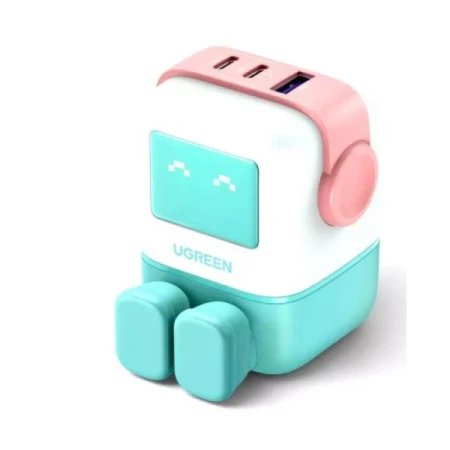 يو جرين شاحن سريع يونو 65 واط بثلاثة منافذ  نيتريد الغاليوم، وردي، أزرق، UK35857