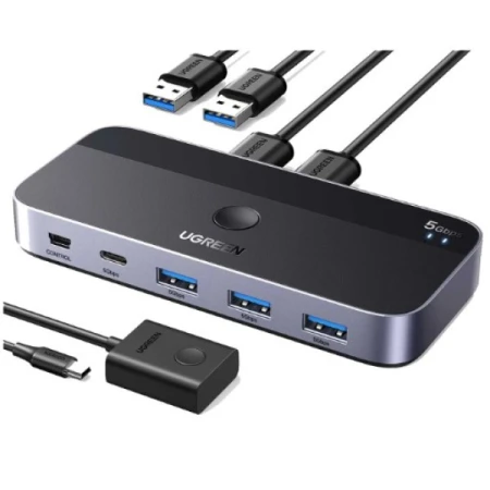 يوجرين مفتاح مشاركة USB 3.0، مدخلان و4 مخارج