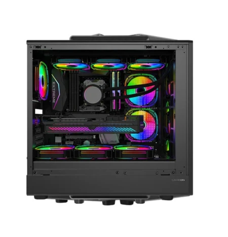 جيم اون  كمبيوتر الألعاب من فئة Ryzen 5، بمعالج Ryzen 5 9600X، وبطاقة رسومات RTX 5070 بذاكرة 12 جيجابايت، ونظام تشغيل ويندوز 11 برو