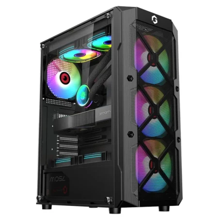 جيم اون كمبيوتر الألعاب من فئة i5، بمعالج i5-12400F، وبطاقة رسومات RTX 5050 بذاكرة 8 جيجابايت، ونظام تشغيل ويندوز 11 برو