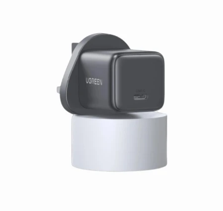 يوجرين  شاحن سريع بقوة 30 واط بمنفذ USB-C واحد بتقنية GaN، لون رمادي فضائي، UK